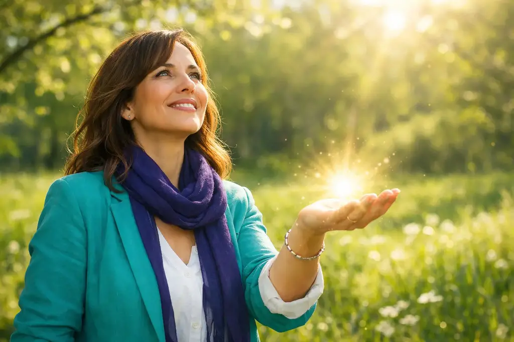 Femme qui s'ouvre à l'Abondance et au recevoir grâce à l'hypnose