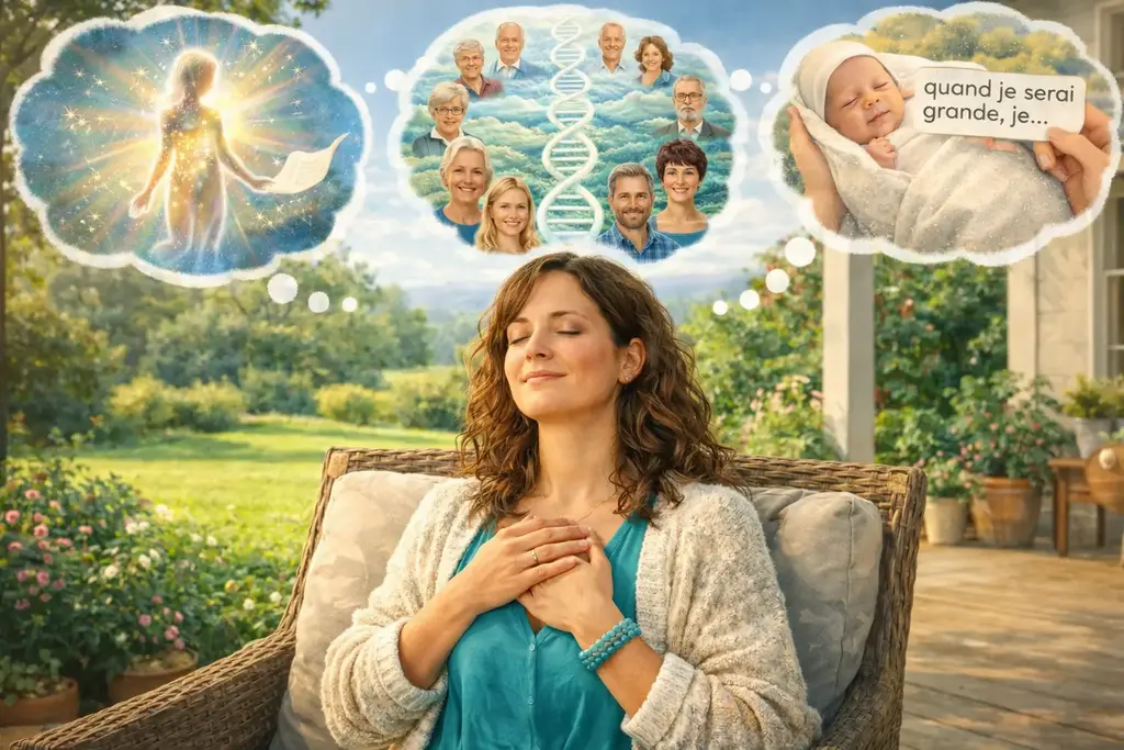 une femme qui réalise son alignement aux trois vies