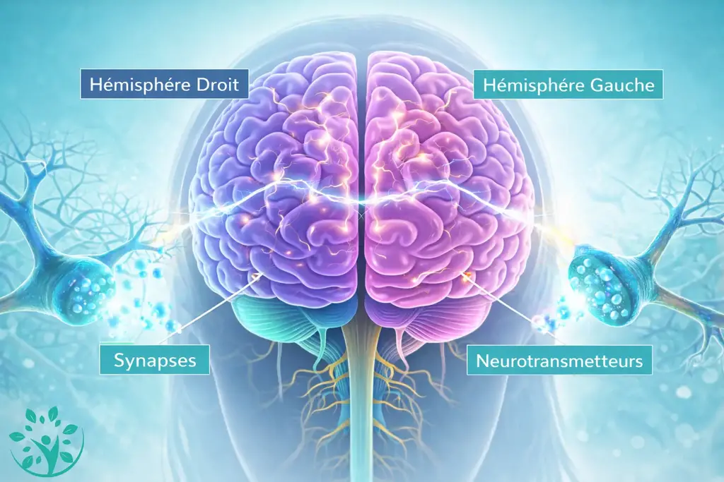 Infographie des deux hémisphères cérébraux humains