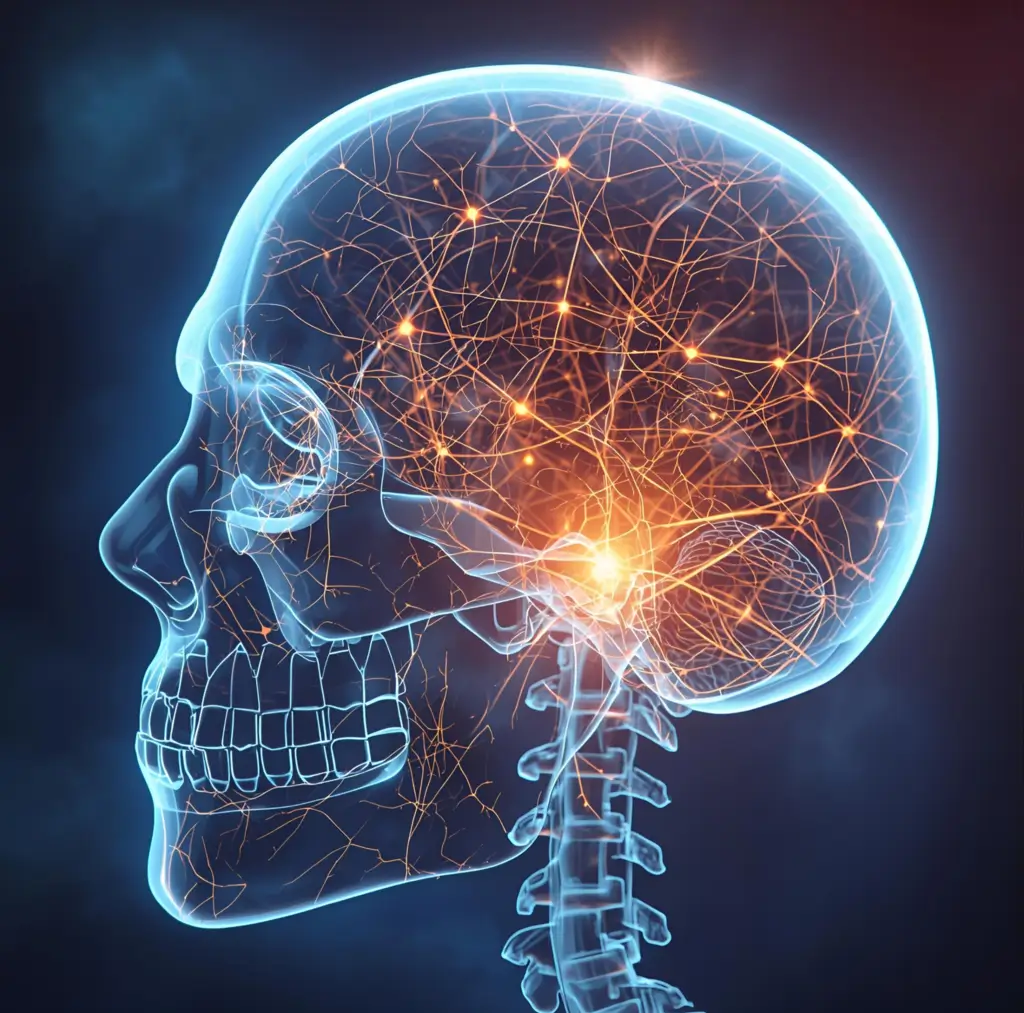 un cerveau présntant des connexions neuronales homogènes comme un mental apaisé