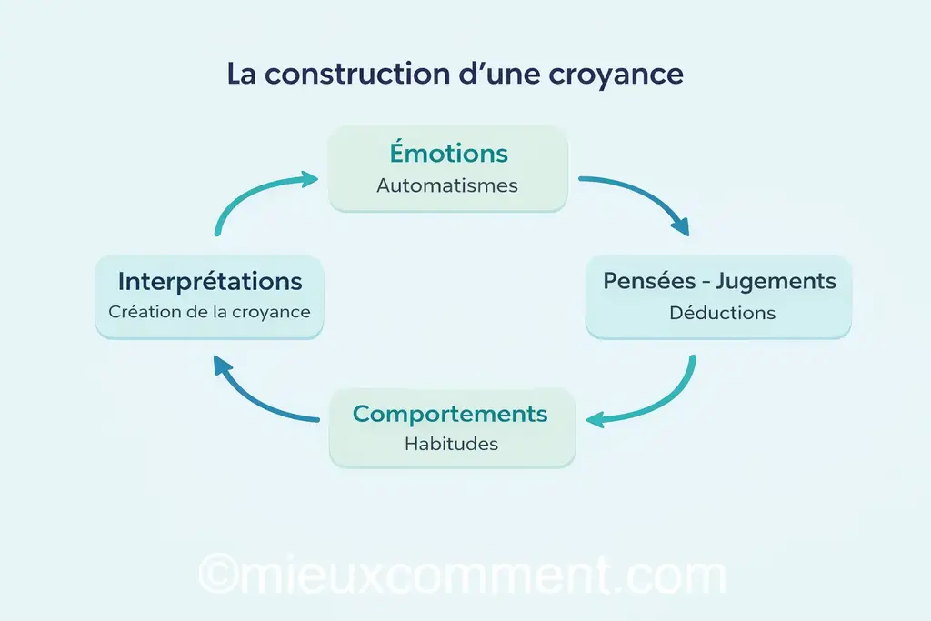 Les quatre étapes de la construction d'une croyance